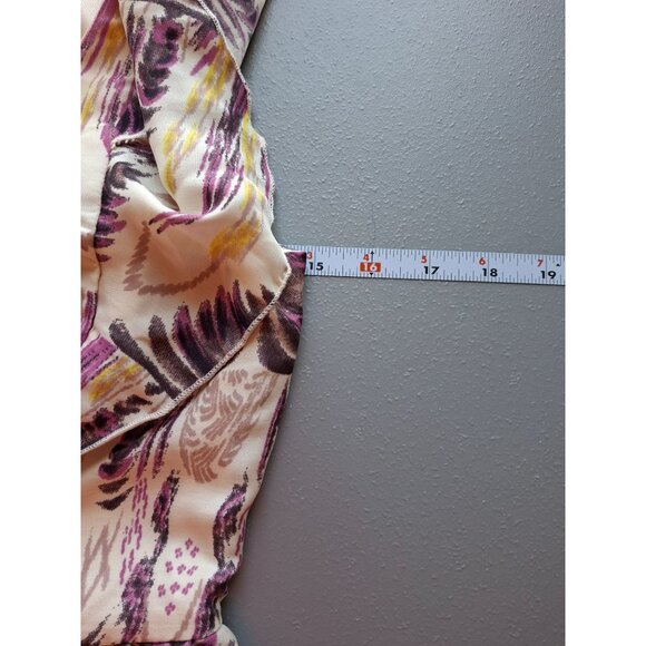 Love Fire Fit Flare Mini Dress S Purple Feather Print Flutter Sleeve Cottagecore - Picture 6 of 8